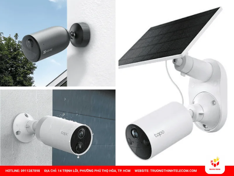Nhóm 2: Camera pin ngoài trời dạng thân cố định, dễ lắp ráp