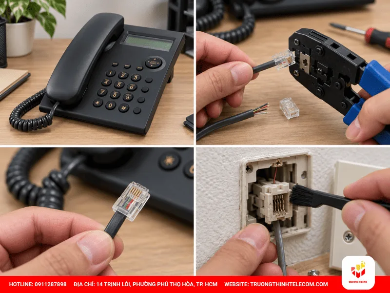 Xử lý dây kết nối và jack cắm RJ11