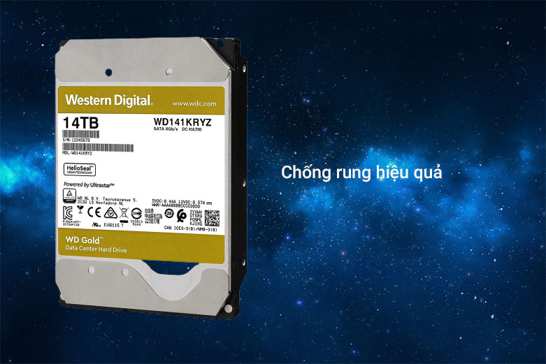 Ổ cứng WD HDD GOLD 14TB 3.5" Sata3 256MB WD141KRYZ
