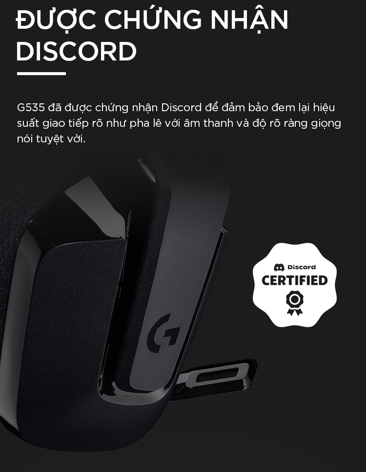 HEADSET Logitech G535 LIGHTSPEED WIRELESS gaming/đen (BLACK) - ảnh 8