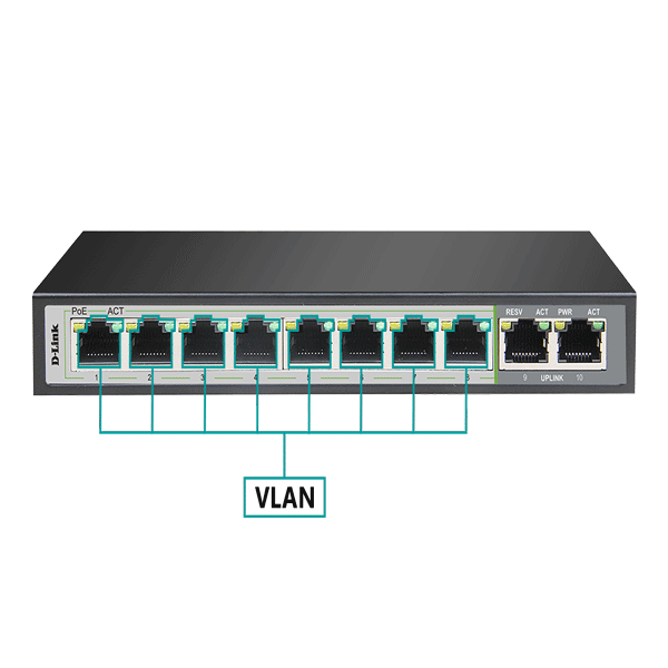 Switch PoE 10 port D-Link DGS-F1010P-E (10/100/1000 Mbps)