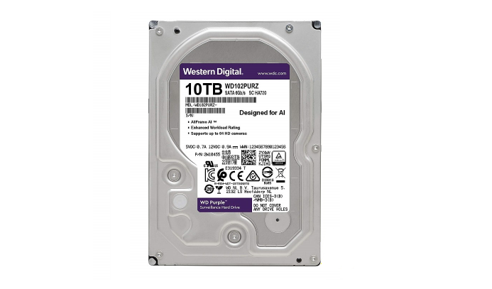 Ổ cứng WD HDD Purple Pro 10TB 3.5" SATA 3 512MB WD102PURP