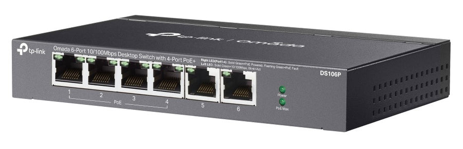 Switch Omada 6 Port với 4 Port PoE+ TP-Link DS106P