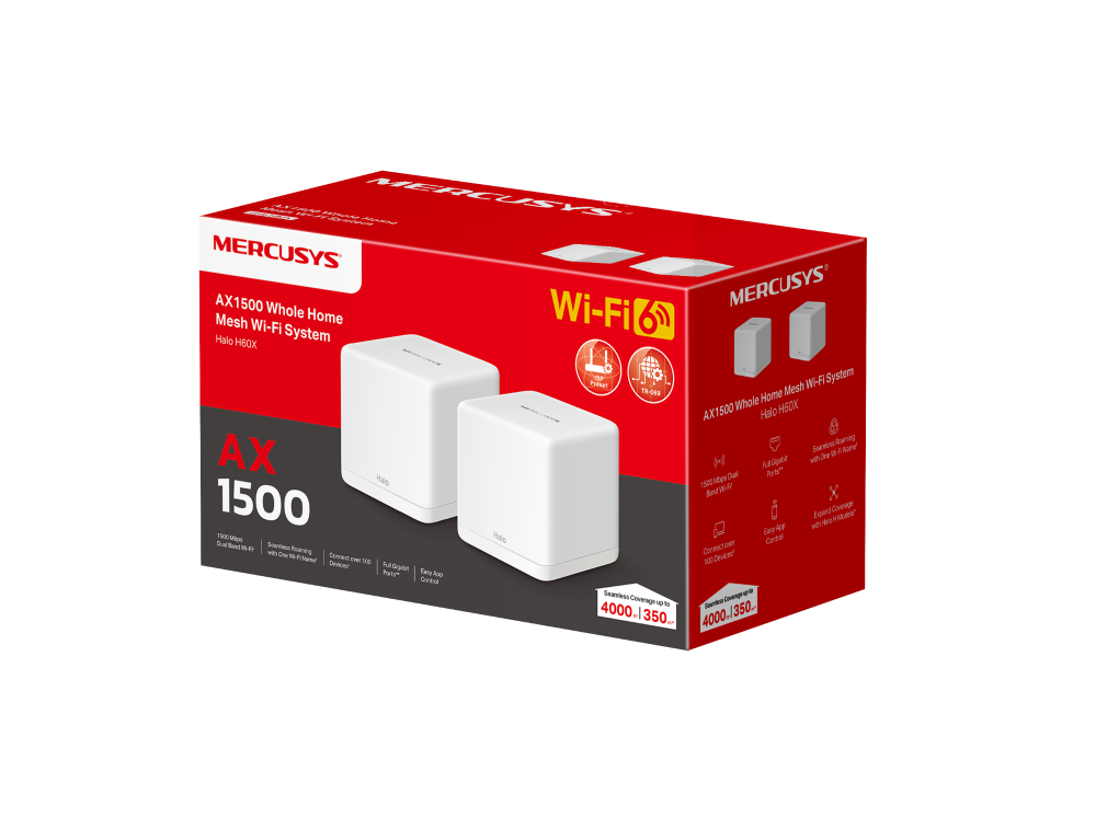 Hệ thống Wifi 6 AX1500 TP-Link Halo H60X(2-pack)
