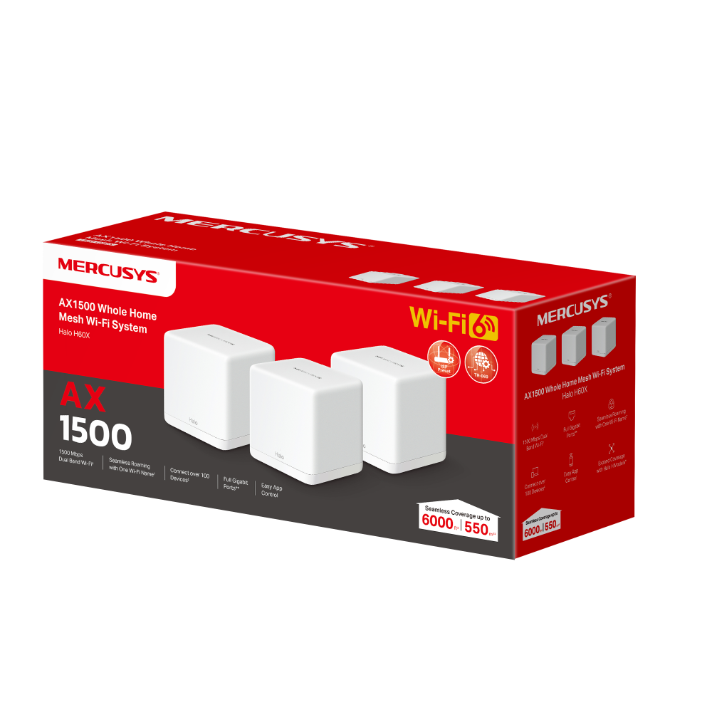 Hệ thống Wifi Mesh AX1500 TP-Link Halo H60X(3-pack)