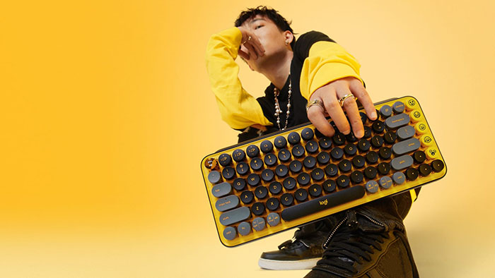 Bàn phím không dây Logitech POP Keys Blast Yellow hinh ảnh thực tế 6