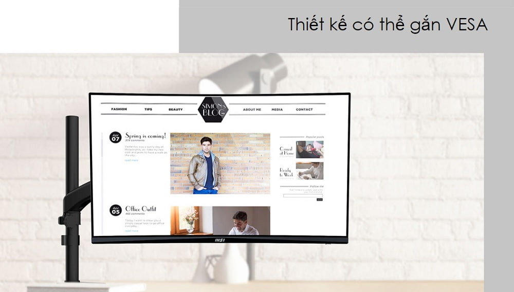songphuong.vn Màn hình LCD MSI PRO MP272C (FHD VA 75HZ Cong)
