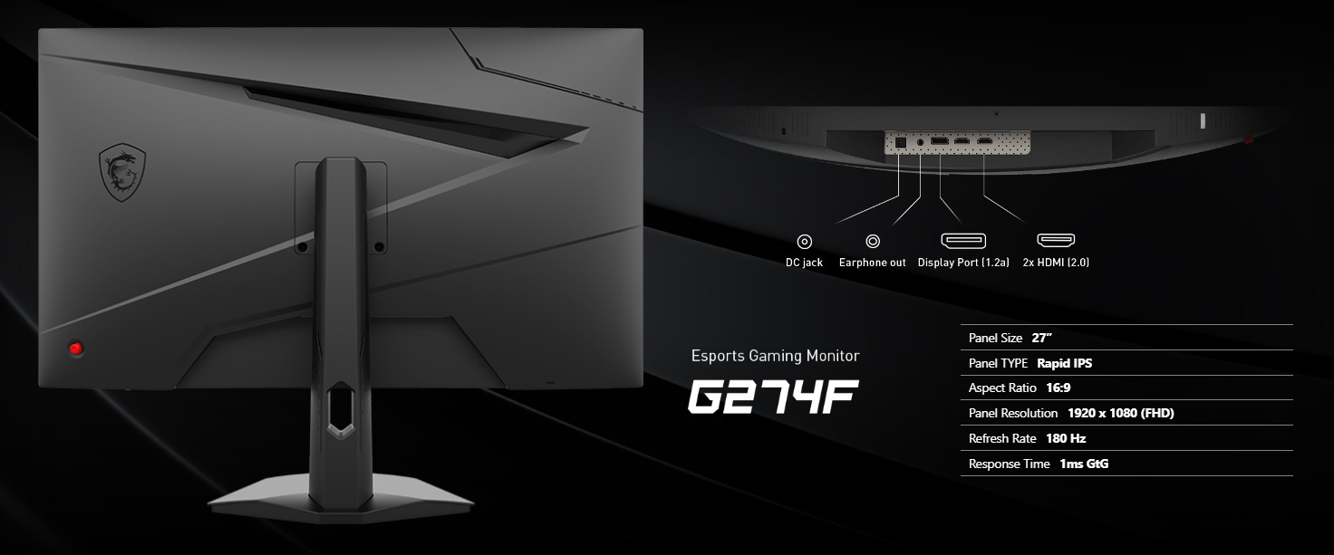 LCD MSI OPTIX G274F (IPS /180Hz / Phẳng )