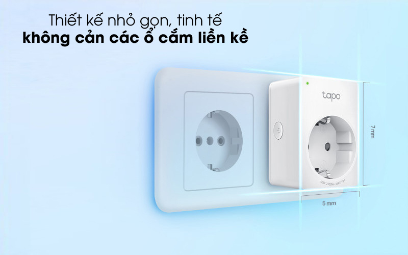 Nhỏ gọn - Ổ Cắm Điện Thông Minh 1 Lỗ TP-Link Tapo P100 Trắng