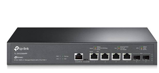 Switch quản lý L2+ 6 port với 4 port PoE++ TP-Link TL-SX3206HPP - TRƯỜNG THỊNH TELECOM