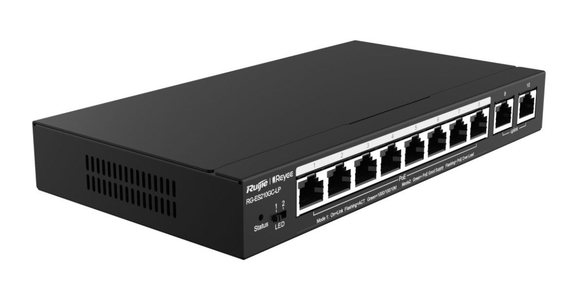 Switch PoE 8 cổng Ruijie RG-ES210GC-LP