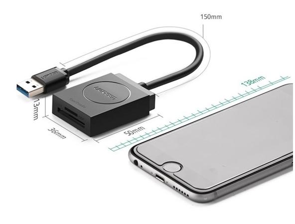 Đầu đọc thẻ nhớ Micro SD/SD chuẩn USB 3.0 Ugreen 20250