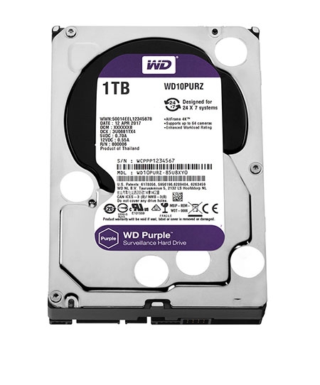 Ổ cứng WD HDD Purple 1TB 3.5" SATA 3 64MB Cache WD11PURZ